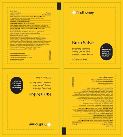 5ml Label (First Honey Burn Salve 5ml Label)